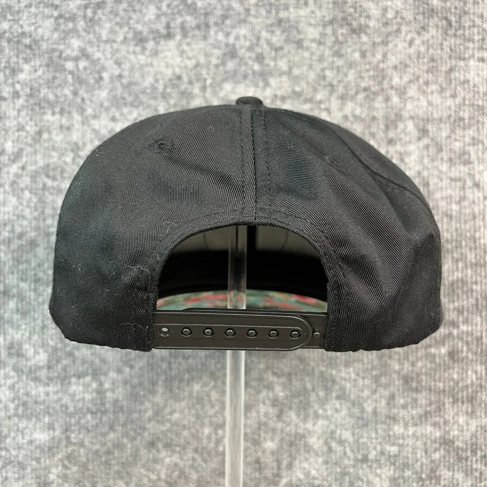 Wampum Snapback Hat Black Tropical Flamingo Floral Anchor Patch Cap